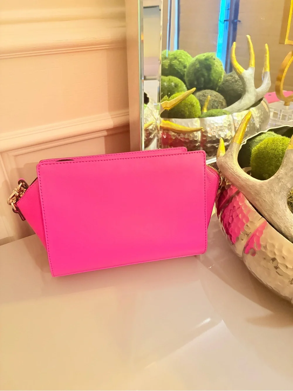 kate spade pink and orange  Leila triple gusset crossbody bag